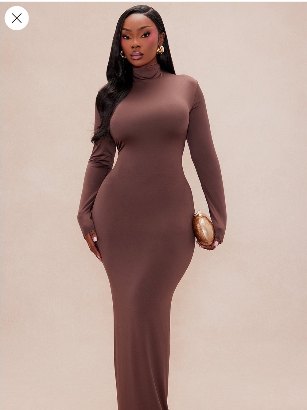 Fashion Nova Kyra Double Layered Backless Maxi Dress - Chocolate